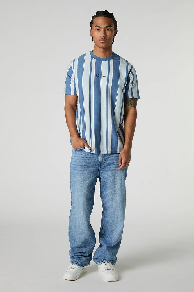 Embroidered Striped T-Shirt