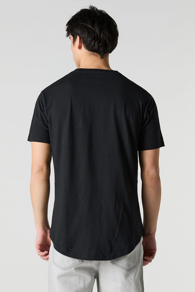 Solid Curved Hem T-Shirt