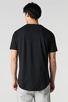 Solid Curved Hem T-Shirt