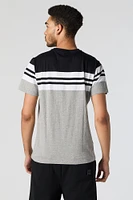 Striped Colourblock Crewneck T-Shirt