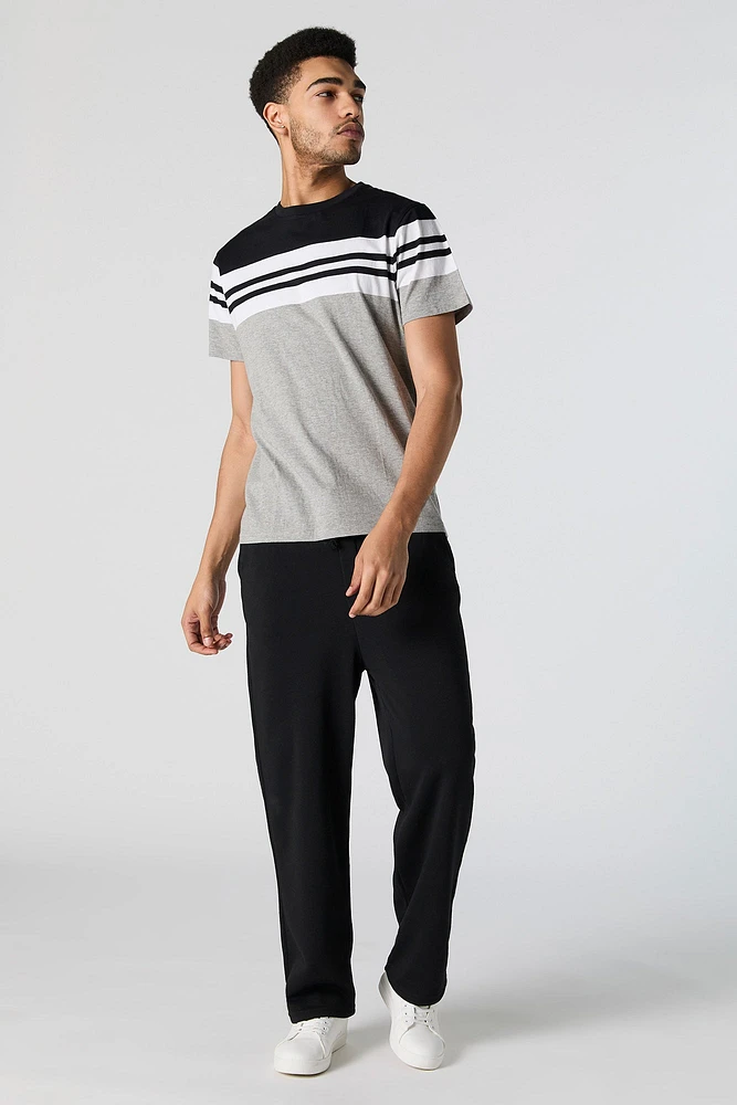 Striped Colourblock Crewneck T-Shirt