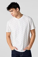 T-shirt Henley avec micromotif