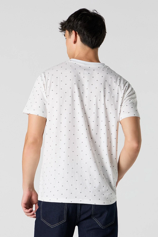 T-shirt Henley avec micromotif