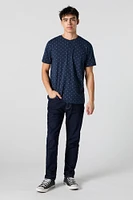 Ditsy Print Henley T-Shirt
