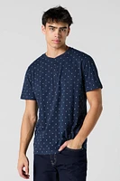 T-shirt Henley avec micromotif
