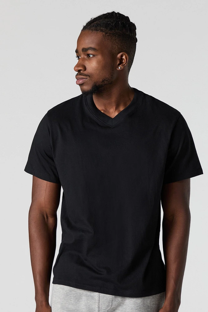 Solid V-Neck T-Shirt
