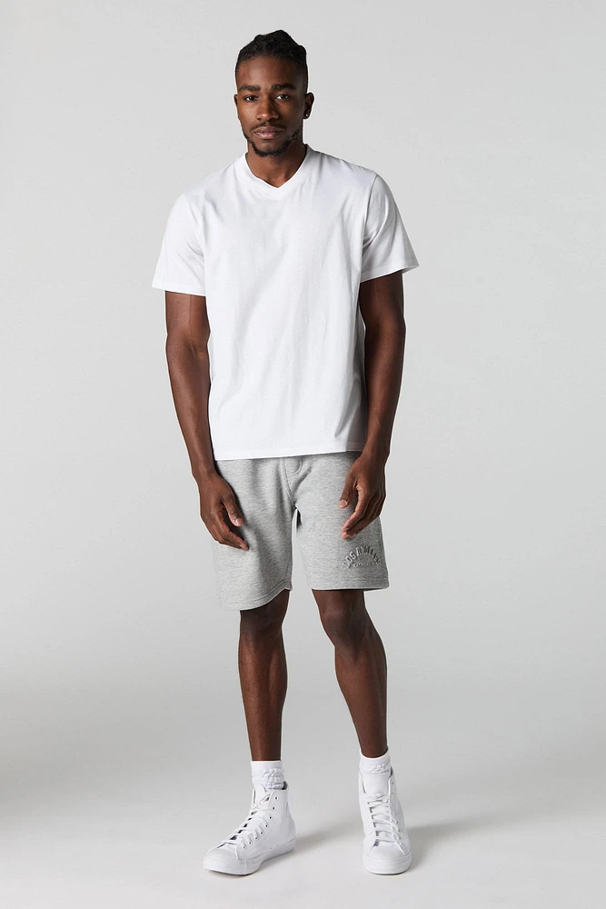 T-shirt uni à encolure en V