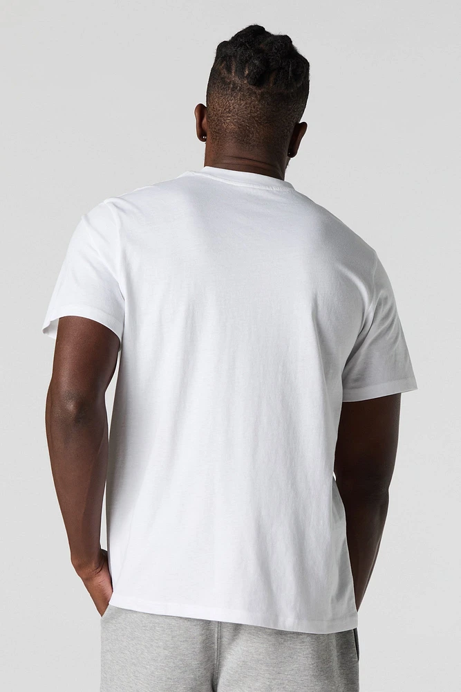 T-shirt uni à encolure en V
