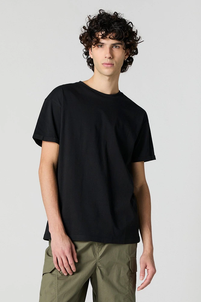 Rolled Sleeve Crewneck T-Shirt