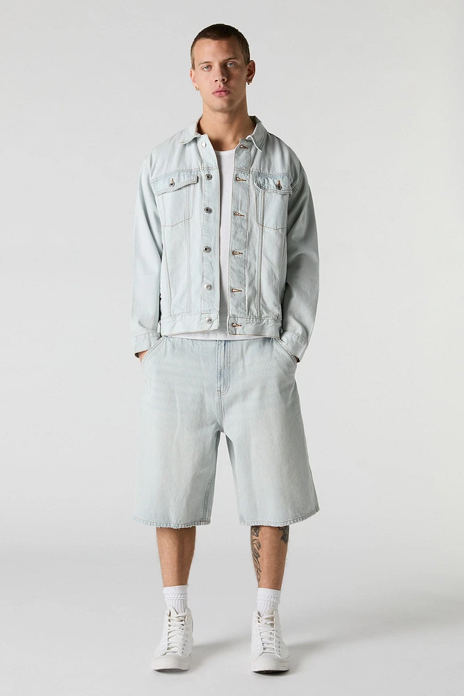 Blouson de style camionneur décontracté en denim