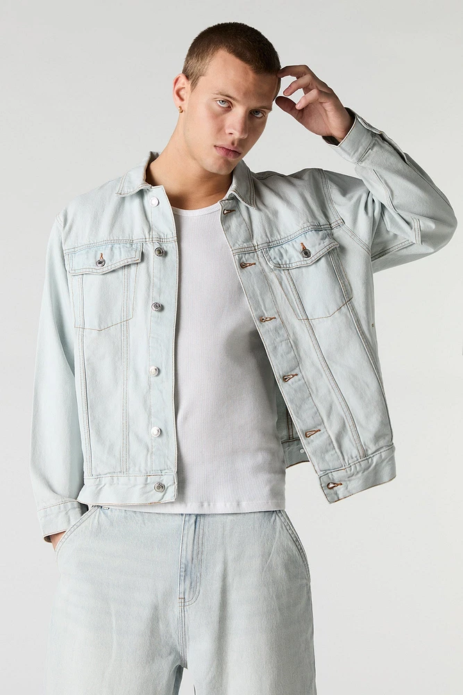 Blouson de style camionneur décontracté en denim