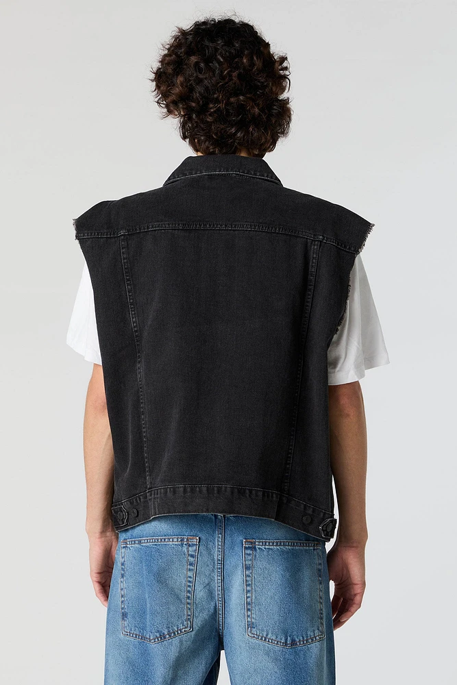 Frayed Denim Vest