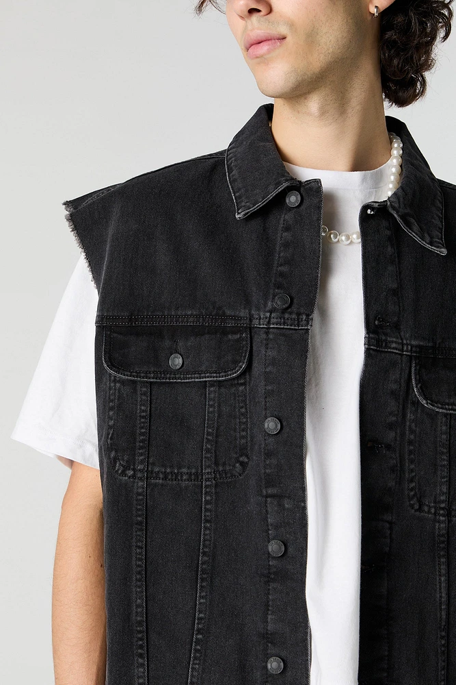 Frayed Denim Vest