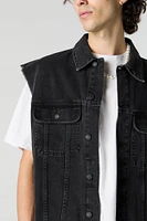 Frayed Denim Vest