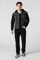 Jacket en denim à capuchon molleton