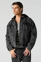 Blouson à capuchon en denim