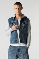 Blouson de style camionneur Ã  capuchon en denim