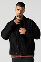 Blouson en denim dÃ©lavÃ© foncÃ©