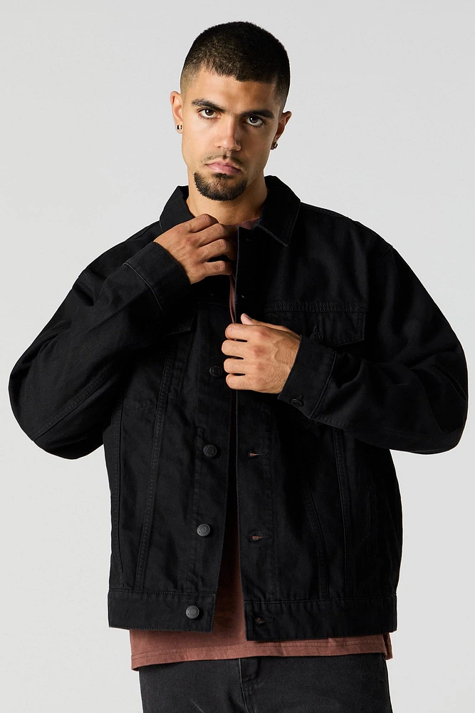 Blouson en denim délavé foncé