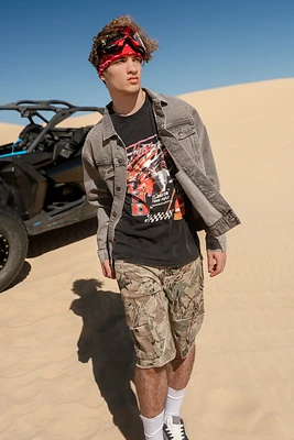 Blouson décontracté en denim délavé gris
