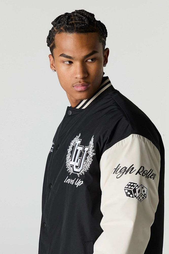 Blouson aviateur de style universitaire