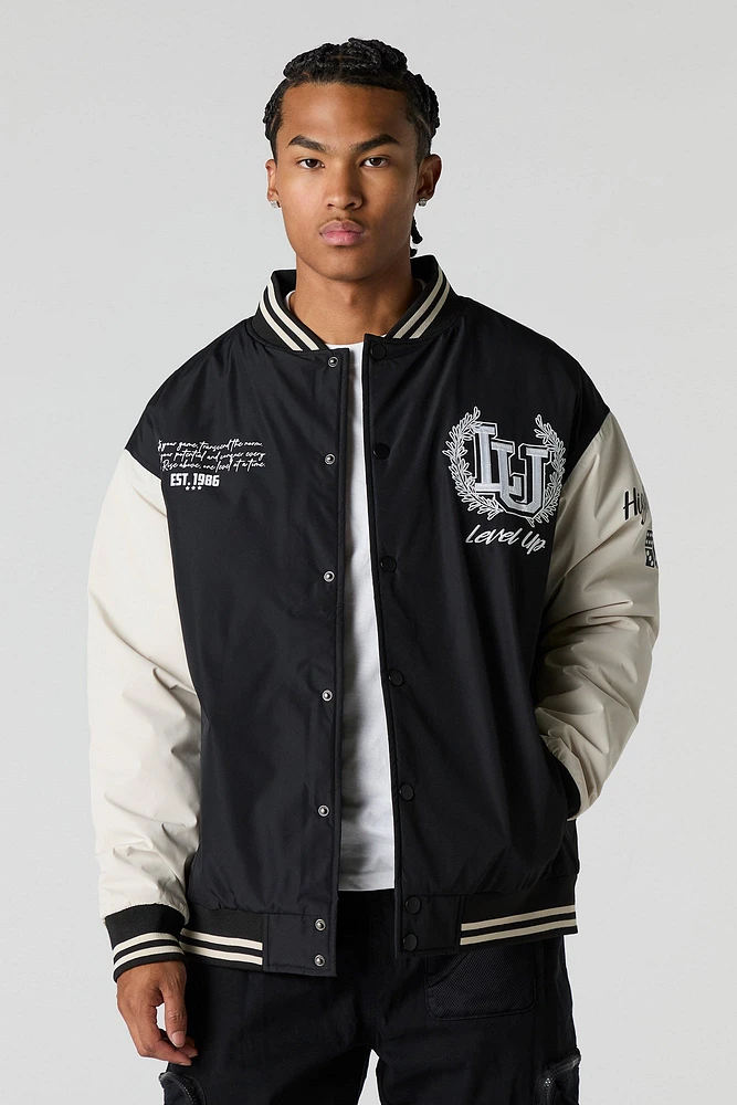 Blouson aviateur de style universitaire