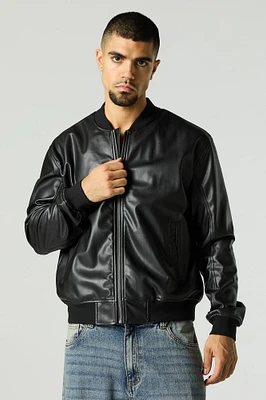 Blouson d'aviateur en similicuir