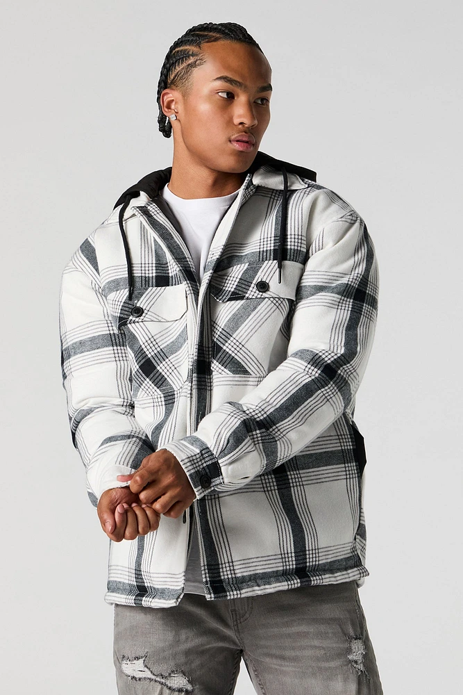 Plaid Hooded Shacket