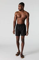 Solid Drawstring Swim Short