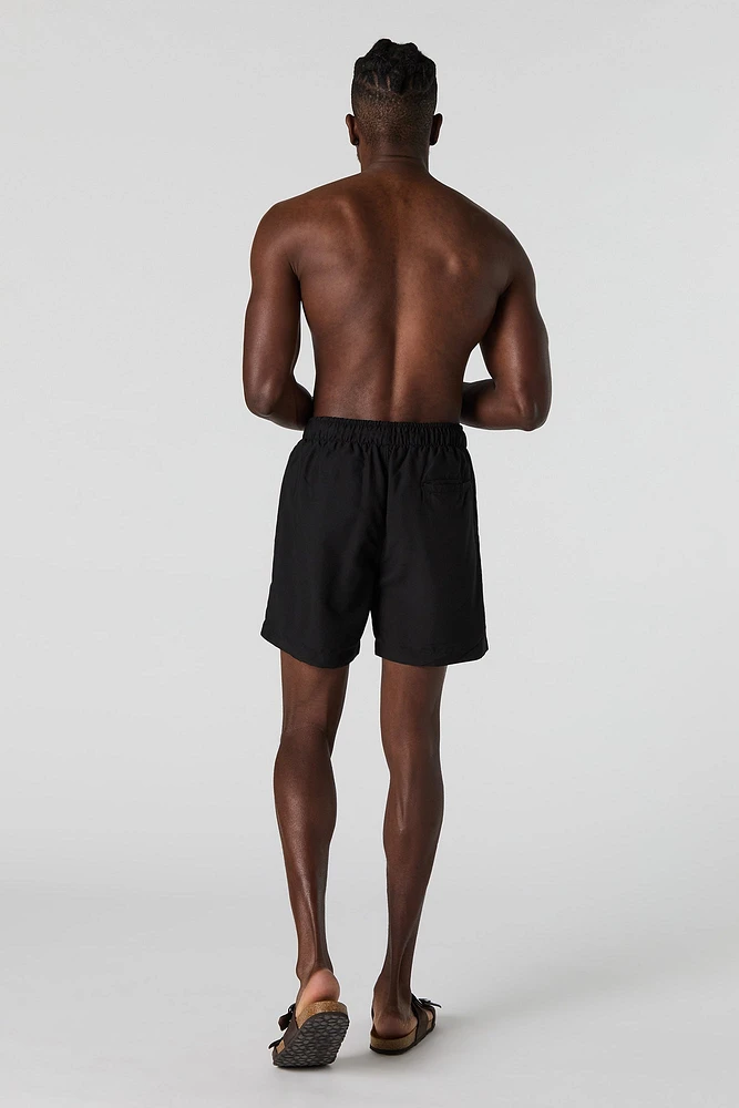 Solid Drawstring Swim Short