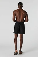 Solid Drawstring Swim Short