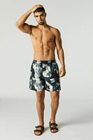 Short de bain imprimé à taille coulissante