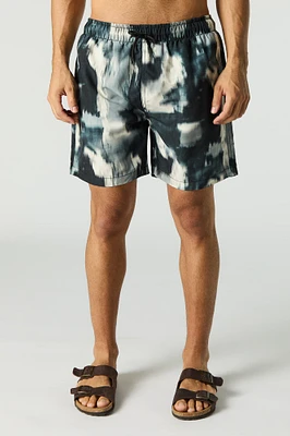 Short de bain imprimé à taille coulissante