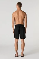 Solid Drawstring Swim Short