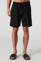 Solid Drawstring Swim Short