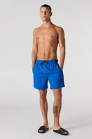 Short de surf uni à taille coulissante