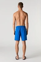 Short de surf uni à taille coulissante
