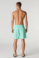 Short de surf uni à taille coulissante
