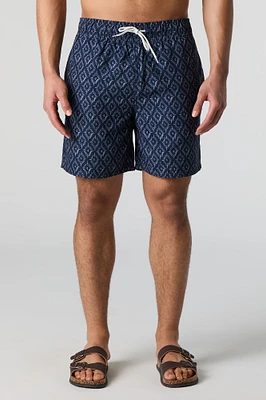Short de baignade imprimé à taille coulissante