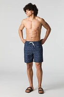 Short de baignade imprimé à taille coulissante