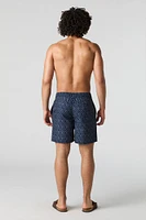 Short de baignade imprimé à taille coulissante