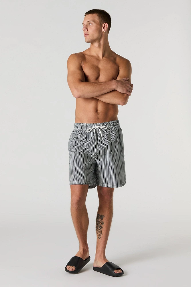 Striped Drawstring Swim Short