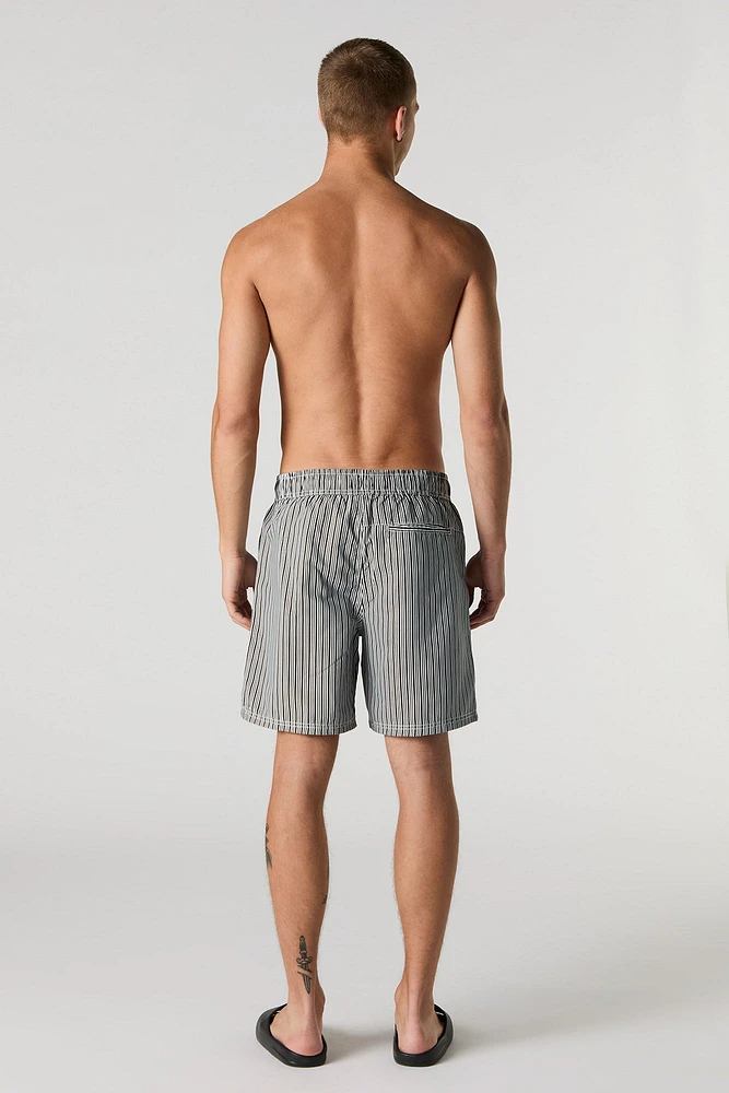 Striped Drawstring Swim Short