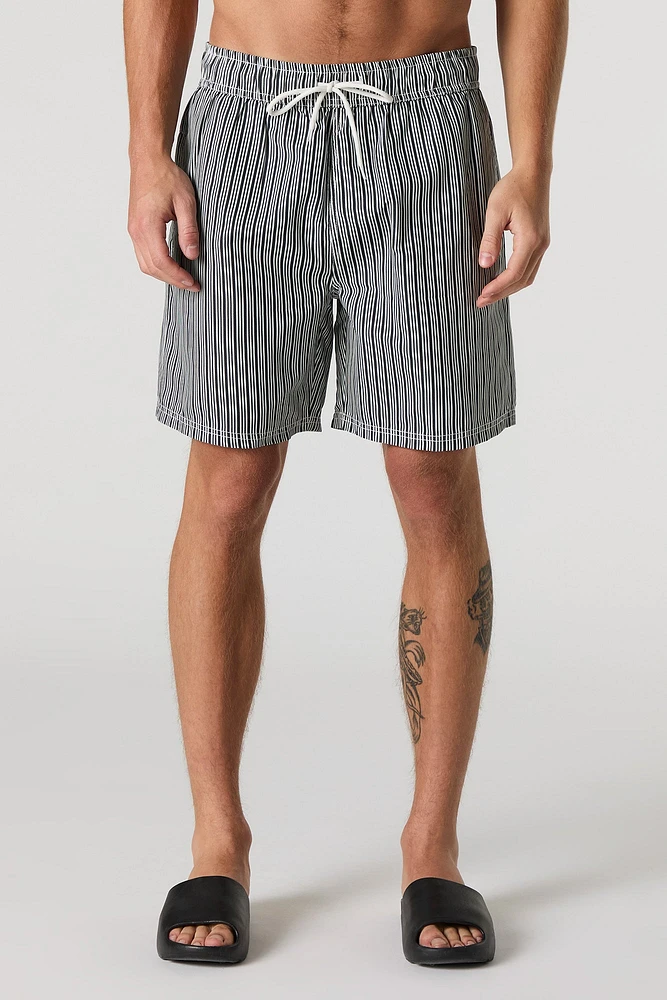 Striped Drawstring Swim Short