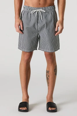 Striped Drawstring Swim Short