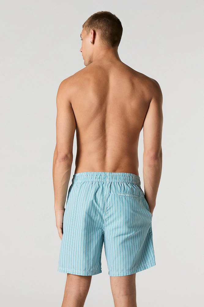 Short de surf rayé à taille coulissante