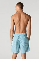 Short de surf rayé à taille coulissante