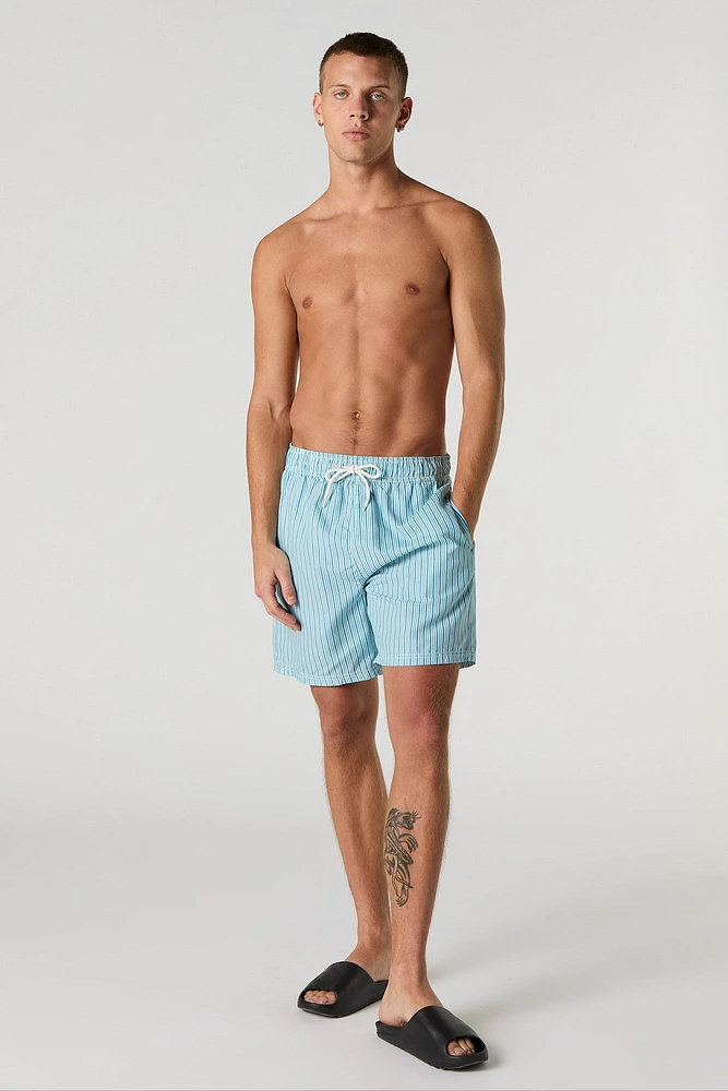 Striped Drawstring Swim Short