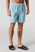 Short de surf rayé à taille coulissante
