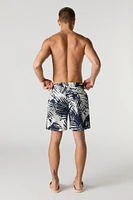Short avec motif tropical à taille coulissante